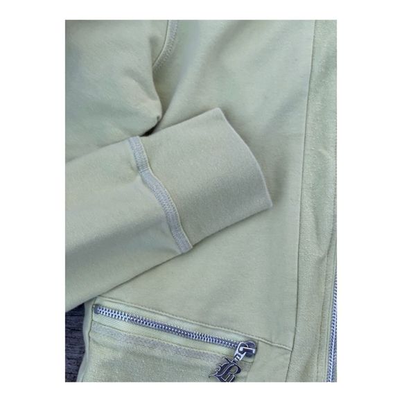 BCBGMaxazria Y2K Track Suit Chartreuse Flare Cuff Stretch Jersey Knit Sz M - Picture 8 of 16